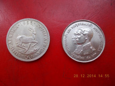 monede argint africa de sud si thailanda foto