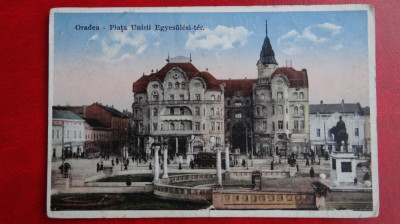 Carte postala - Oradea - Piata Unirii - circulat foto