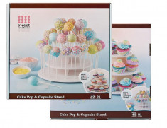 Suport pt 42 bucati cake pop (bomboane) si pt 21 bucati briose . Cake pop &amp;amp;amp; cupcake stand foto