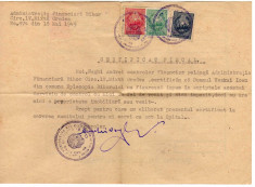 CERTIFICAT FISCAL 1949 CU 3 BUC. TIMBRE FISCALE NUANTE INCHISE foto