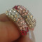 Superb inel 9k GOLD FILLED alb cu cristale CZ. Marimea 5, 6, 7 - ajustabil