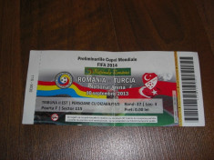 Bilet Meci Fotbal, ROMANIA - TURCIA, 10.09.2013, Calificari CM 2014 foto