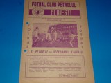 Program meci fotbal PETROLUL Ploiesti - NITRAMONIA Fagaras 23.10.1980