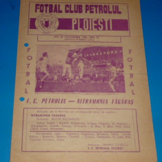 Program meci fotbal PETROLUL Ploiesti - NITRAMONIA Fagaras 23.10.1980