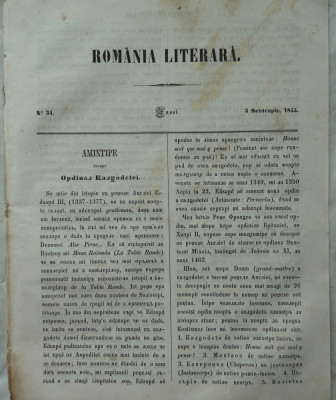 Revista Romania literara ; Director Vasile Alecsandri , nr. 34 , Iasi , 1855 foto