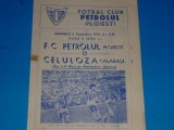 Program meci fotbal PETROLUL Ploiesti - CELULOZA Calarasi 05.09.1976