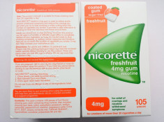 Guma Nicorette 4 mg - Freshfruit Cutie 105 gume foto