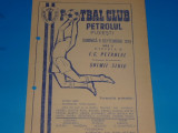 Program meci fotbal PETROLUL Ploiesti - SOIMII Sibiu 09.09.1979