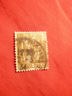 Timbru 1,25 fr.oliv ,tip Pacea Franta , stampilat foto