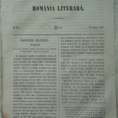 Revista Romania literara ; Director Vasile Alecsandri , nr. 28 , Iasi , 1855