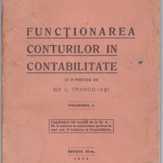 G.GRIGORESCU \ GH.VASILESCU - FUNCTIONAREA CONTURILOR IN CONTABILITATE Vol.1., Ed.1932