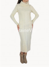 Rochie dama tip pulover crem foto