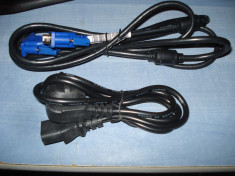 Cablu VGA monitor si cablu alimentare foto