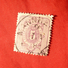 Timbru 5 pf violet 1875 Germania , stampilat