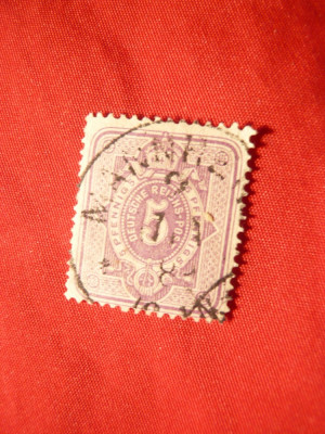 Timbru 5 pf violet 1875 Germania , stampilat foto
