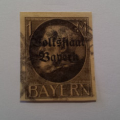 Germania Bayern 1920 Regele Ludwig valoare nedantelata stampilata de 1 M