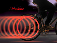 2 x Licurici (leduri) rosii pentru tuning bicicleta + CADOU un suport universal foto