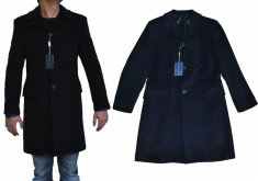 Amadeo Alighieri ITALY, Palton Barbati Foarte ELEGANT, 100% Lana BLEUMARIN, Marime 50 (L/XL) Haine Noi ORIGINALE REDUSE! foto