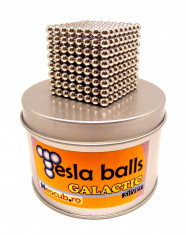 Tesla Ball Silver original. Neocub,puzzle-ul magnetic nr.1 in lume! nanodots,bile neodim 5mm,copii,cub,magnet,zen,cutie,neocube magneti,lego,3d foto