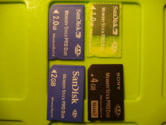 Memory Stick Pro Duo Lot Carduri Memory Stick Pro Duo - 1x4Gb / 2x2gb / 1x1gb foto