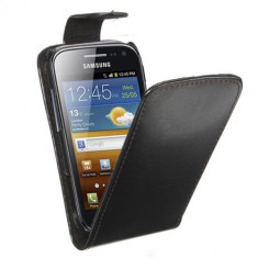 Husa Samsung Galaxy Ace 2 i8160 Flip Case Slim Inchidere Magnetica Black foto