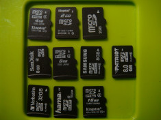 Card Micro sd 2,7 lei 1Gb / Lot Carduri micro sd 2,7 lei 1GB / 1x32gb / 1x16gb / 4x8gb / 1x4gb / 2x2gb foto