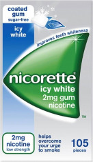 Nicorette Icy White 2 mg.Nicotina.Cutie 105 gume. foto