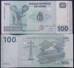 CONGO 2007 - BANCNOTA 100 FRANCS (97UNC) - BC12 foto
