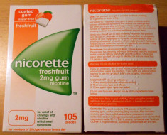 Nicorette 2 Mg FreshFruit.Nicotina. Cutie 105 bucati. foto