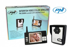 Resigilat - Interfon video color wireless model PNI 3509W cu ecran LCD de 3.5 inch foto