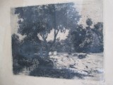 Cumpara ieftin Baranski E. Laszlo - peisaj , gravura / acvaforte veche Pictor maghiar