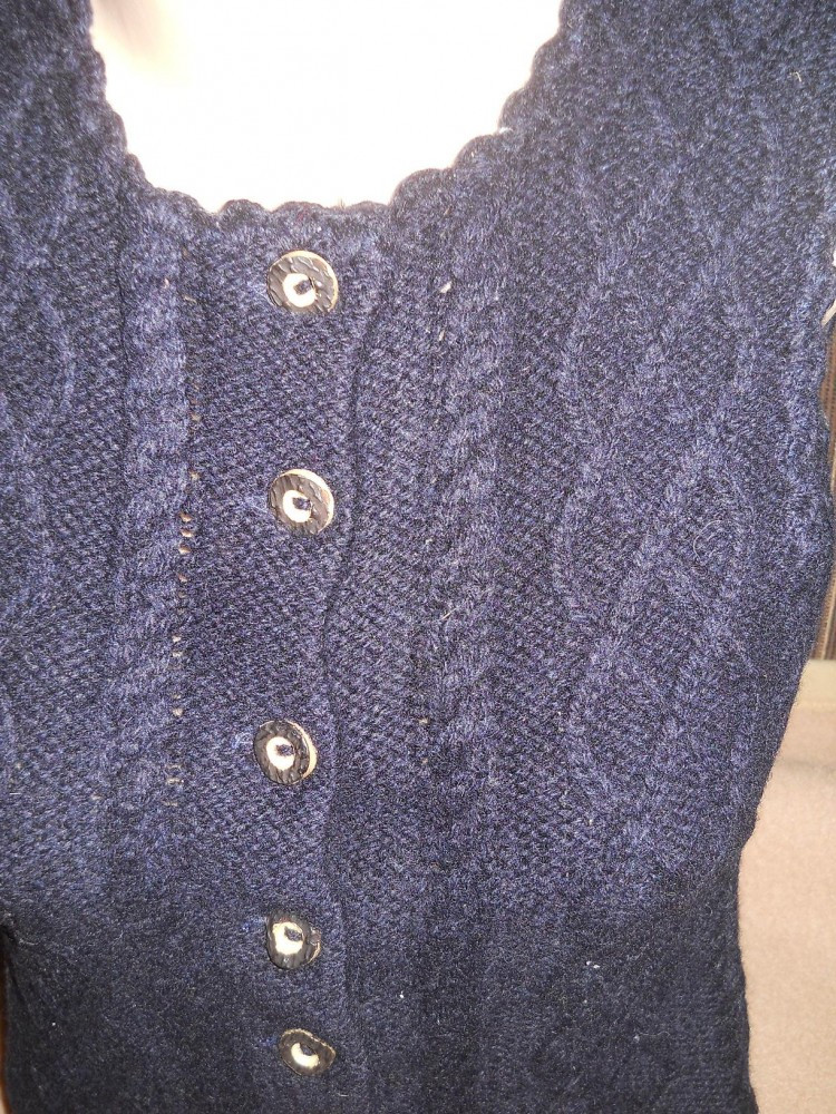 fuel Arab Sarabo Skillful Vesta tricotata manual, lana pura, Bleu | Okazii.ro