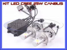 KIT LED LEDURI CREE 25W 12V, 24V - H1, H3 5000K (1600 LUMENI) - H4, H7, H11, HB4 5000K (1800 LUMENI) - NOUA TEHNOLOGIE DE ILUMINARE AUTO - GAR 12 LUNI foto