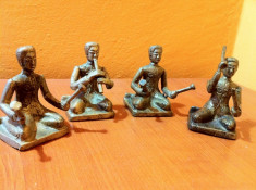 MINIATURI STATUETE VECHI DIN BRONZ SOLDATI SET 4 BUCATI foto