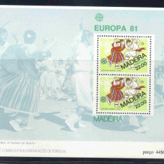 PORTUGALIA Madeira 1981, EUROPA CEPT, serie completa neuzată, MNH