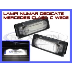 SET LAMPI DEDICATE MERCEDES CLASA C W202, CLASA E W210 - LAMPA PLACUTA NUMAR INMATRICULARE - 18 LED LEDURI SMD - CULOARE ALB XENON 6000K