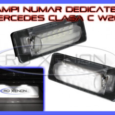 SET LAMPI DEDICATE MERCEDES CLASA C W202, CLASA E W210 - LAMPA PLACUTA NUMAR INMATRICULARE - 18 LED LEDURI SMD - CULOARE ALB XENON 6000K