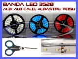 BANDA 60 LED LEDURI 3528 / METRU - ALB 6000K (ALBA), ROSU (ROSIE), ALBASTRU (ALBASTRA), GALBEN (GALBENA), RGB - IMPERMEABILA FLEXIBILA - PRET PE 10 CM