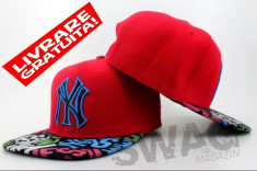 Sapca Snapback NEW ERA New York Yankees Rosu IN STOC Livrare Gratuita foto