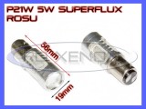 Cumpara ieftin BEC AUTO LED LEDURI P21W 5W BAY15D DUBLU FILAMENT - SUPERFLUX STOP POZITIE FRANA, Universal, ZDM