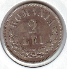 Moneda 2 lei 1873 foto