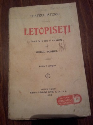 LETOPISETII MIHAIL SORBUL 1922 foto