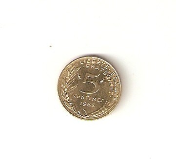 FRANTA 5 CENTIME / 1985. aUNC foto