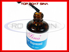 TOP COAT SINA 14ML - GEL FINISH, LUCIU FINAL - MANICHIURA UNGHII FALSE GEL UV, FRENCH - PRET MINIM, CALITATE GARANTATA foto