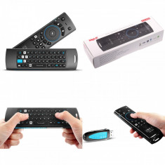 Mele F10 PRO Telecomanda cu tastatura fly mouse giroscop, difuzor, microfon, casti pentru dispozitivele Android TV si nu numai! foto