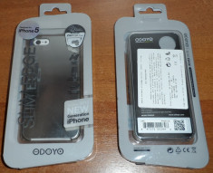 Husa iPhone 5 5S ODOYO SLIM EDGE Silver + FOLIE BONUS - NOUA foto