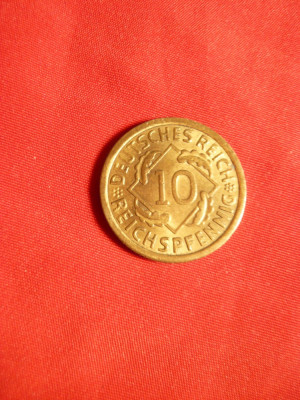 Moneda 10 Pf 1936 lit.A Germania ,bronz ,cal.apr.NC foto