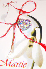 MARTISOR INIMIOARA CU CRISTALE SWAROVSKI +CADOU foto