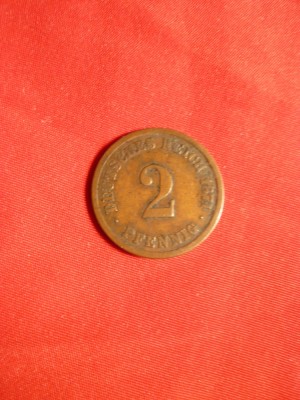 Moneda 2 Pf.1874 lit.A Germania ,bronz ,cal.Buna foto