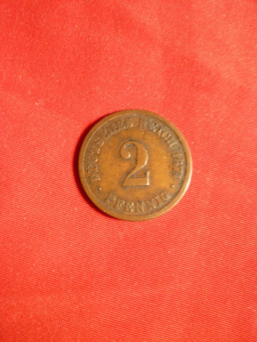 Moneda 2 Pf.1874 lit.A Germania ,bronz ,cal.Buna
